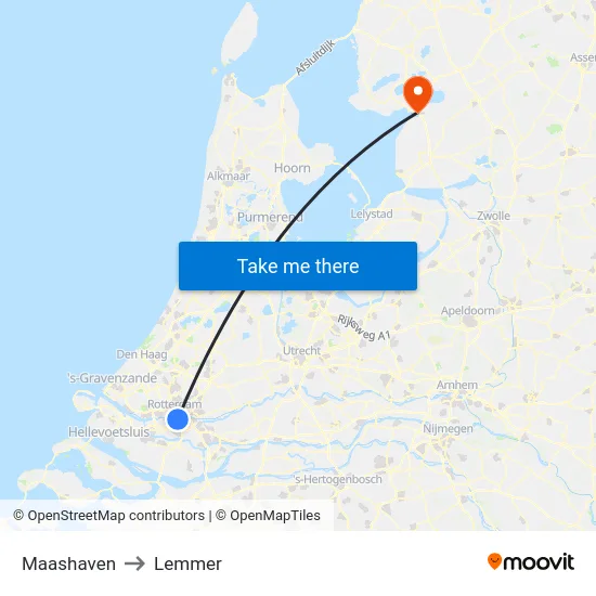 Maashaven to Lemmer map