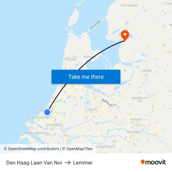 Den Haag Laan Van Noi to Lemmer map