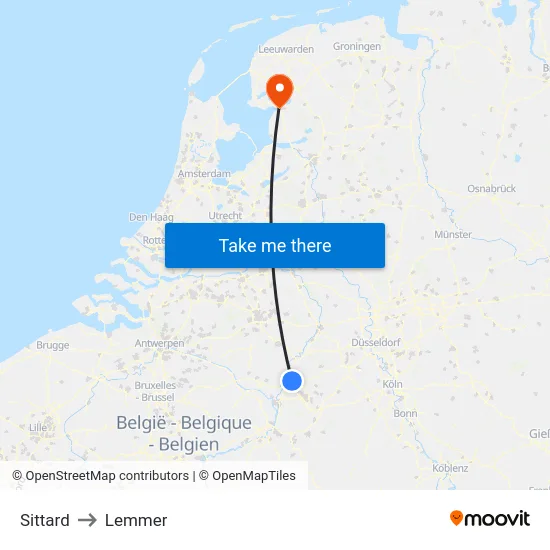 Sittard to Lemmer map