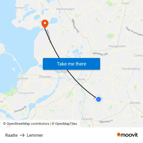 Raalte to Lemmer map