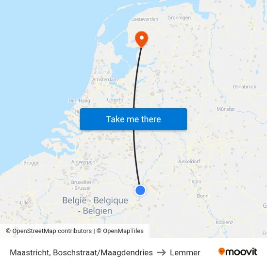 Maastricht, Boschstraat/Maagdendries to Lemmer map