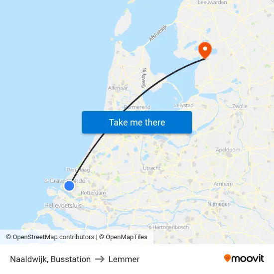 Naaldwijk, Busstation to Lemmer map