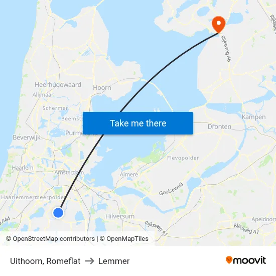 Uithoorn, Romeflat to Lemmer map