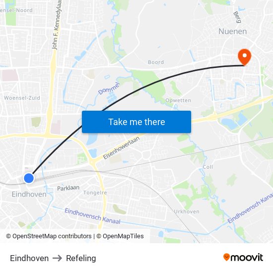 Eindhoven to Refeling map