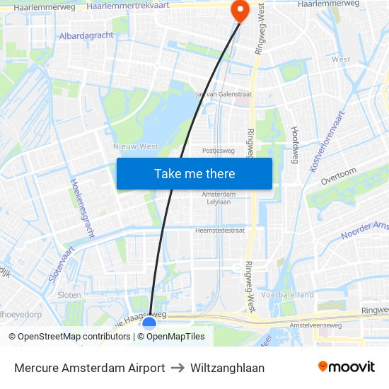 Mercure Amsterdam Airport to Wiltzanghlaan map