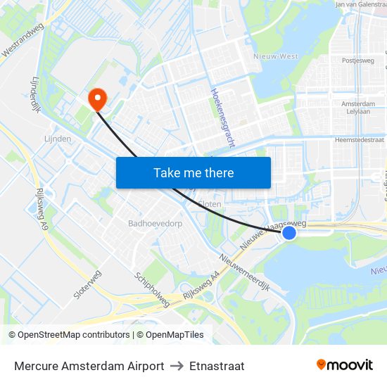 Mercure Amsterdam Airport to Etnastraat map