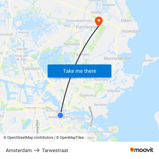 Amsterdam to Tarwestraat map