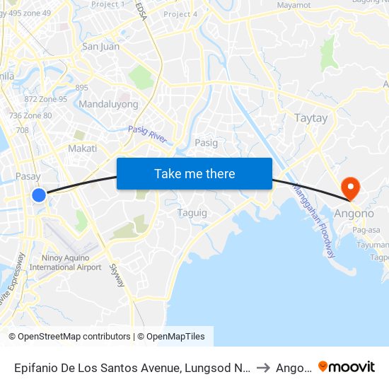 Epifanio De Los Santos Avenue, Lungsod Ng Pasay to Angono map