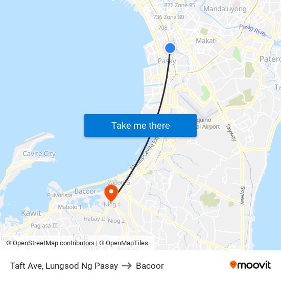 Taft Ave, Lungsod Ng Pasay to Bacoor map