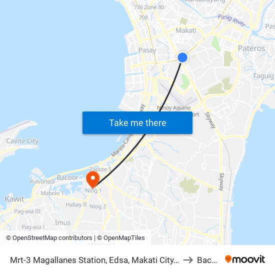 Mrt-3 Magallanes Station, Edsa, Makati City, Manila to Bacoor map