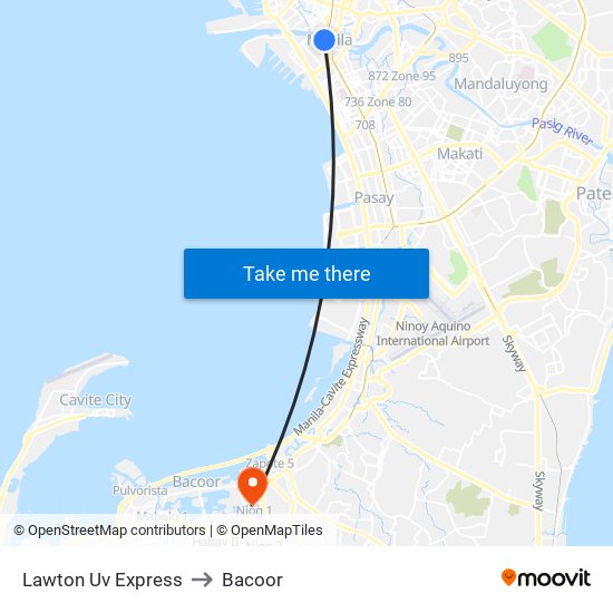 Lawton Uv Express to Bacoor map