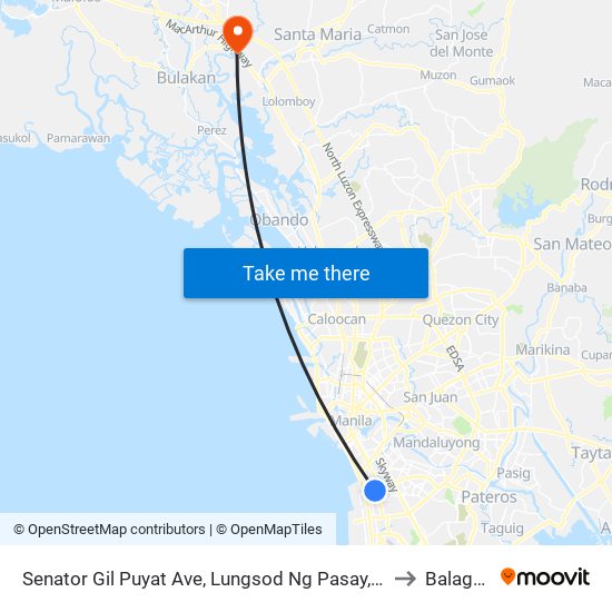 Senator Gil Puyat Ave, Lungsod Ng Pasay, Manila to Balagtas map