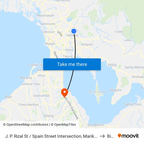J. P. Rizal St / Spain Street Intersection, Marikina City, Manila to Biñan map