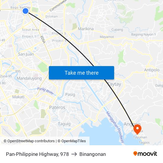 Pan-Philippine Highway, 978 to Binangonan map