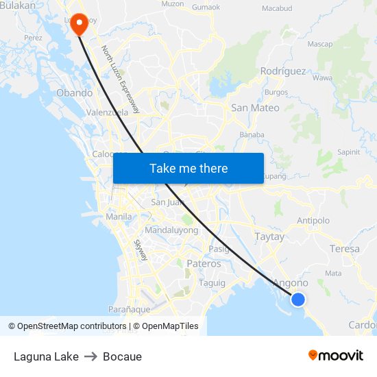 Laguna Lake to Bocaue map