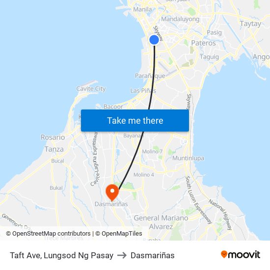 Taft Ave, Lungsod Ng Pasay to Dasmariñas map