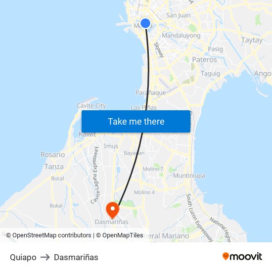 Quiapo to Dasmariñas map