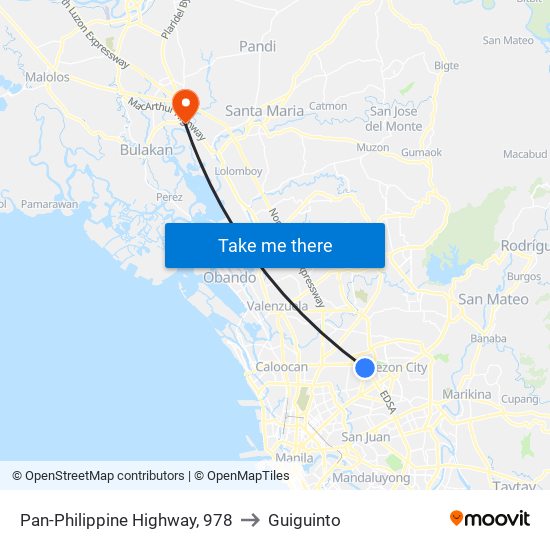 Pan-Philippine Highway, 978 to Guiguinto map