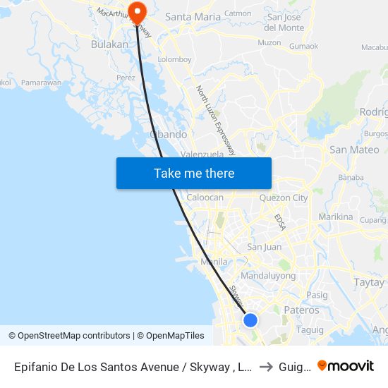 Epifanio De Los Santos Avenue / Skyway , Lungsod Ng Makati, Manila to Guiguinto map