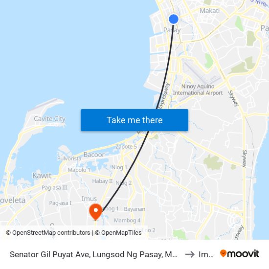 Senator Gil Puyat Ave, Lungsod Ng Pasay, Manila to Imus map