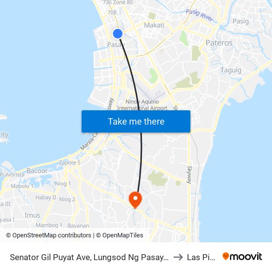 Senator Gil Puyat Ave, Lungsod Ng Pasay, Manila to Las Piñas map