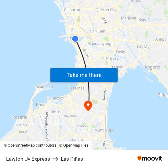 Lawton Uv Express to Las Piñas map