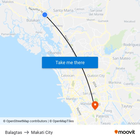 Balagtas to Makati City map