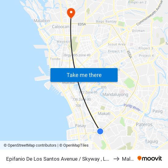 Epifanio De Los Santos Avenue / Skyway , Lungsod Ng Makati, Manila to Malabon map