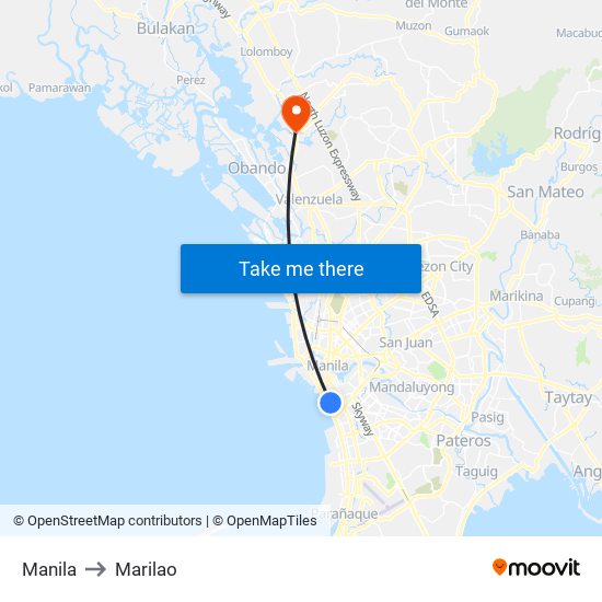 Manila to Marilao map