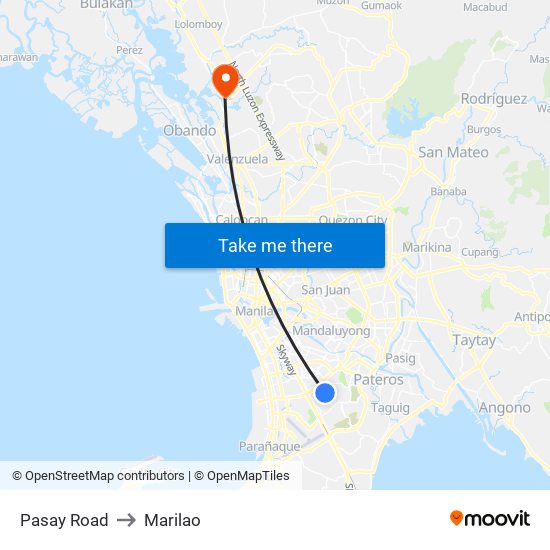 Pasay Road to Marilao map