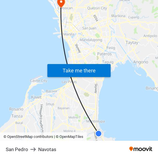 San Pedro to Navotas map