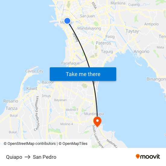 Quiapo to San Pedro map