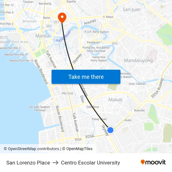 San Lorenzo Place to Centro Escolar University map