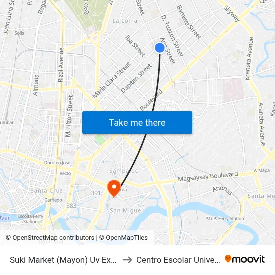 Suki Market (Mayon) Uv Express to Centro Escolar University map