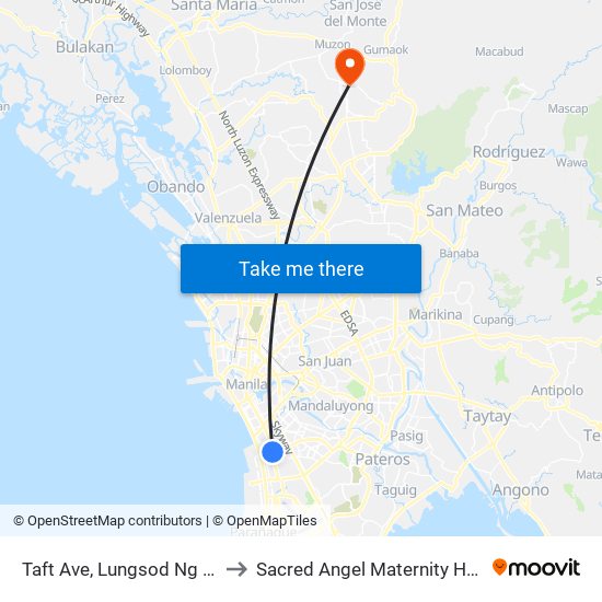 Taft Ave, Lungsod Ng Pasay to Sacred Angel Maternity Hospital map