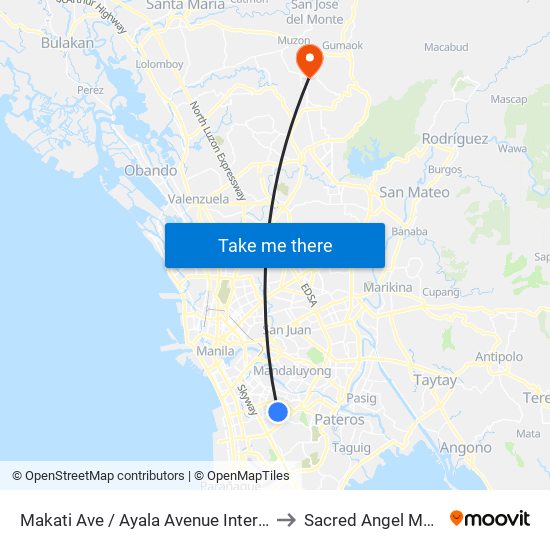Makati Ave / Ayala Avenue Intersection, Makati City, Manila to Sacred Angel Maternity Hospital map
