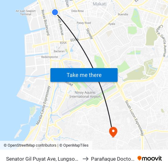Senator Gil Puyat Ave, Lungsod Ng Pasay, Manila to Parañaque Doctors' Hospital map