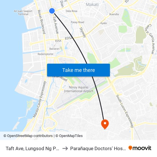 Taft Ave, Lungsod Ng Pasay to Parañaque Doctors' Hospital map