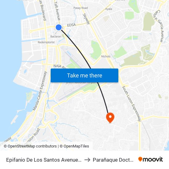 Epifanio De Los Santos Avenue, Lungsod Ng Pasay to Parañaque Doctors' Hospital map