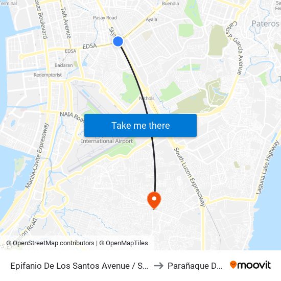 Epifanio De Los Santos Avenue / Skyway , Lungsod Ng Makati, Manila to Parañaque Doctors' Hospital map