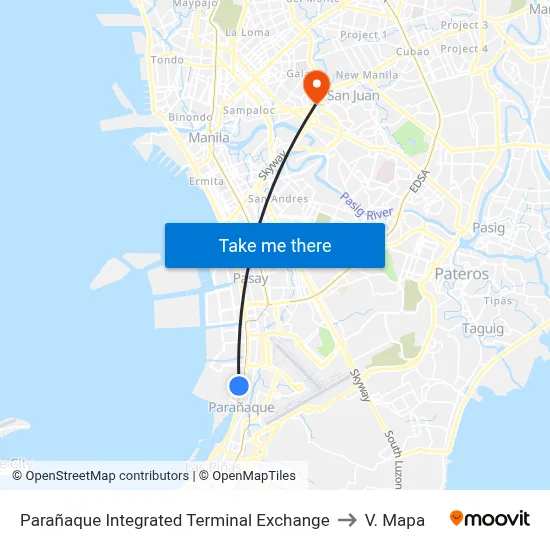 Parañaque Integrated Terminal Exchange to V. Mapa map