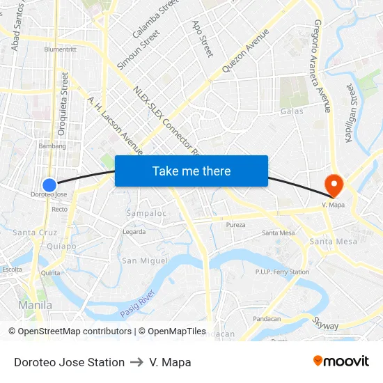 Doroteo Jose Station to V. Mapa map