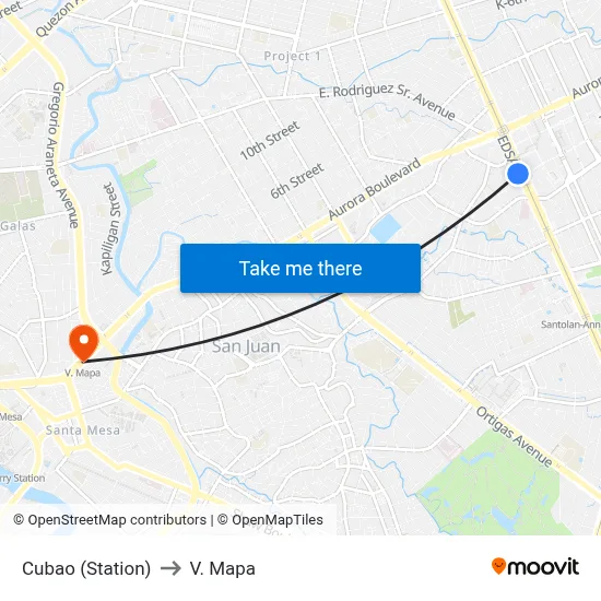 Cubao (Station) to V. Mapa map
