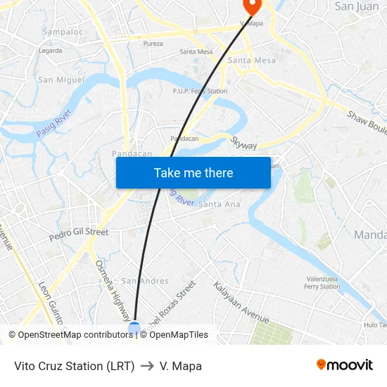 Vito Cruz Station (LRT) to V. Mapa map
