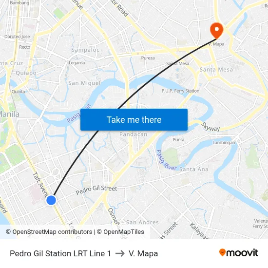 Pedro Gil Station LRT Line 1 to V. Mapa map