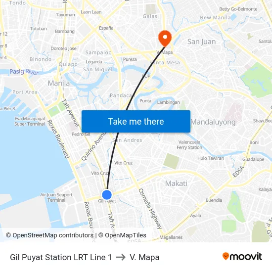 Gil Puyat Station LRT Line 1 to V. Mapa map
