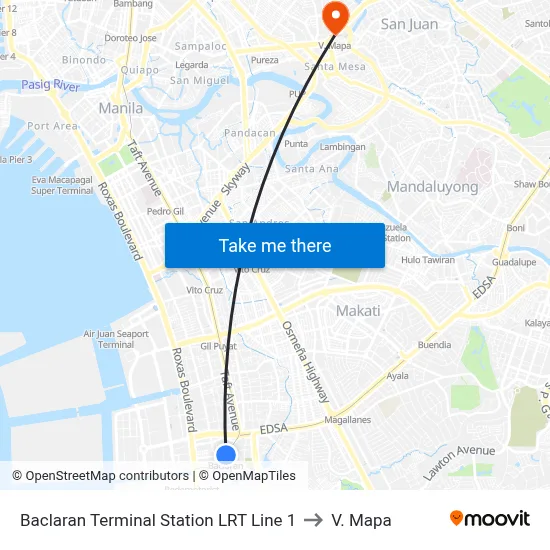 Baclaran Terminal Station LRT Line 1 to V. Mapa map