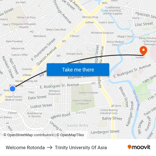 Welcome Rotonda to Trinity University Of Asia map