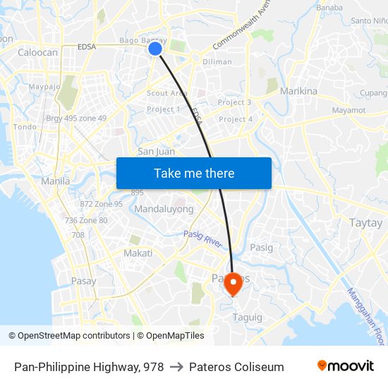 Pan-Philippine Highway, 978 to Pateros Coliseum map