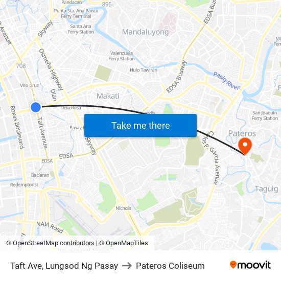 Taft Ave, Lungsod Ng Pasay to Pateros Coliseum map